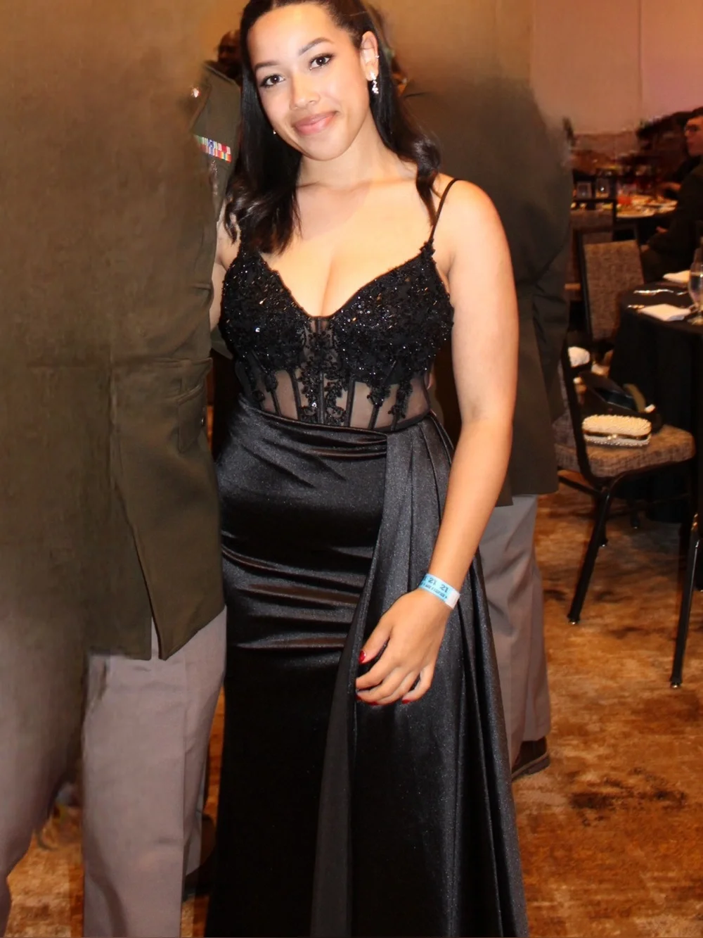 Windsor Black Sequin Corset Formal Dress - Picture 2 of 7
